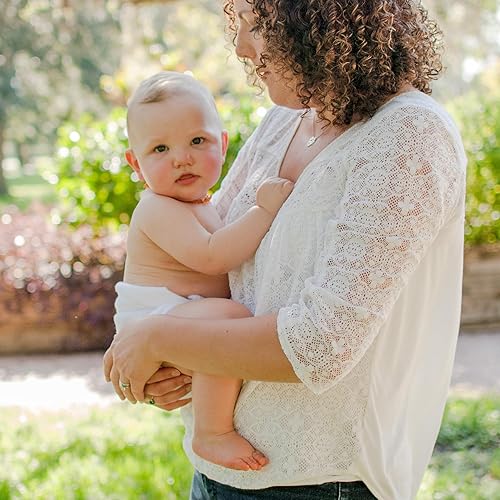 Miniatura 2 de Geffen Baby Paquete de 6 rellenos de algodón orgánico de 10 x 14 pulgadas, insertos de pañales de tela reutilizables y paños para eructos, azul