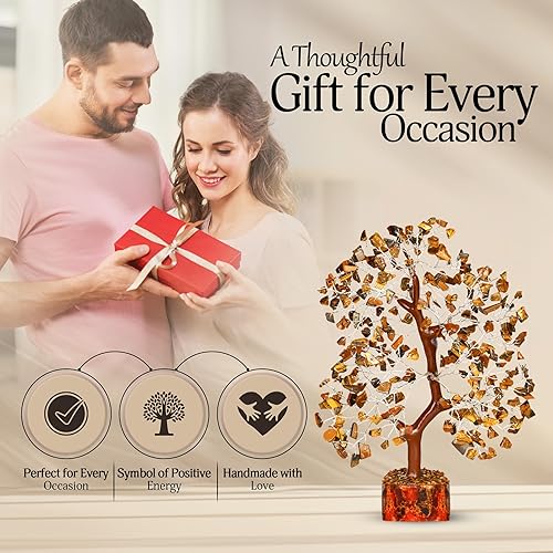 Miniatura 213 de YATSKIA - Árbol de cristal turquesa Feng Shui, alambre, bonsái Buhha, estatua reiki, Chakra curativo energía positiva, buena suerte dinero regalos