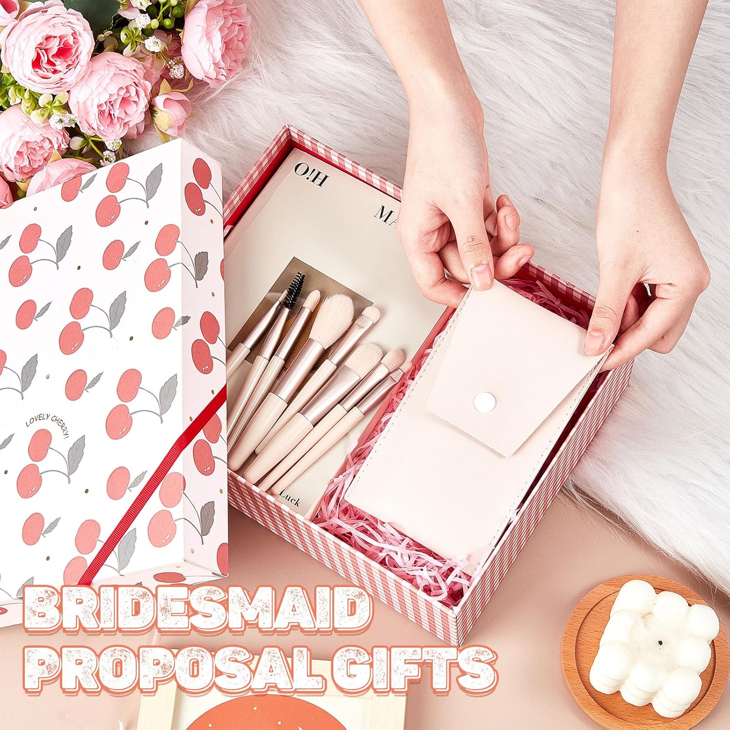 Tioncy 12 Sets Travel Makeup Brush Set Bulk Brushes Bag Bridesmaid Gift Synthetic Fibre Face Make up Brushes Angled Blush Brush for Wedding Bridal Shower Favors Bachelorette Party Gift(Ivory Beige)