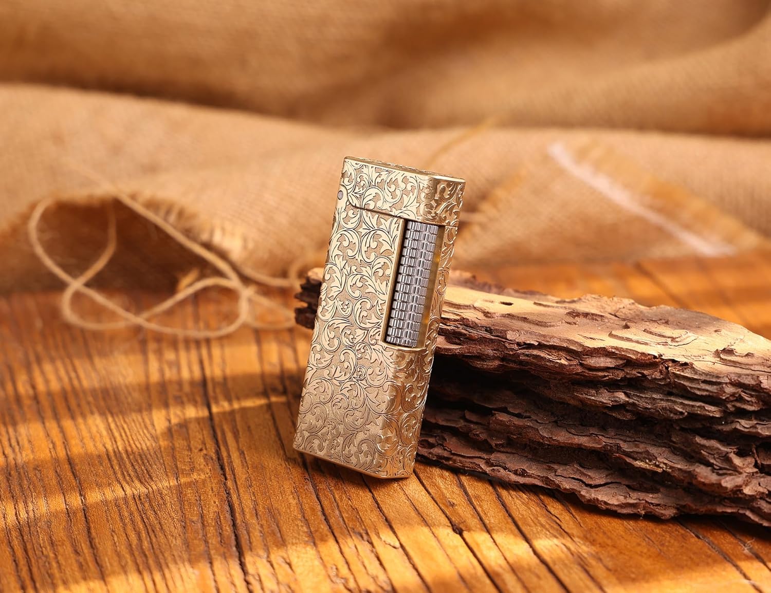 WDMART- H59 Brass Mechanical Trench Lighter • Retro Soft Flame Oil Lighter • Cool Open Flame Kerosene Lighters one Click lid Opening • Model：Flame Spirit (TC)