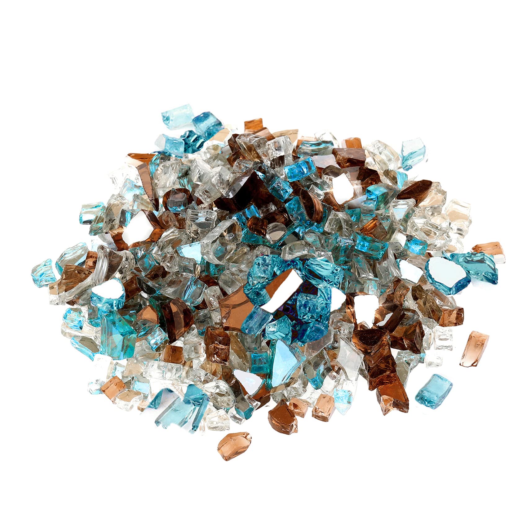 Mr. Fireglass 10 lb blended fire glass aqua blue copper platinum | Mubboo