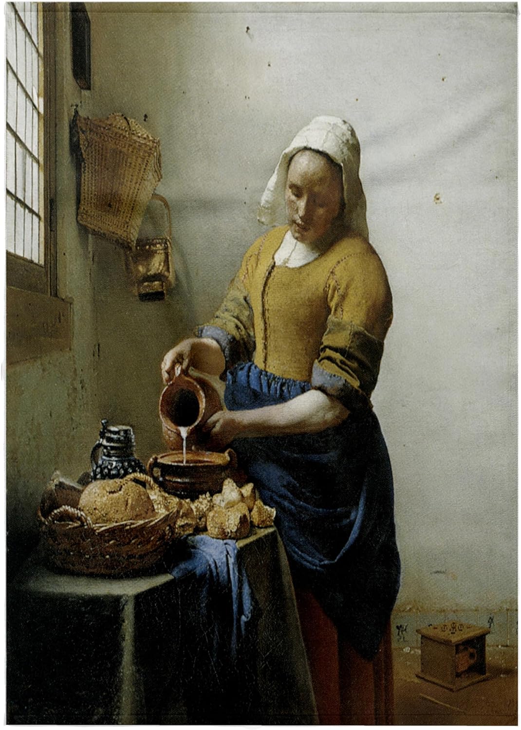 3dRose The Milkmaid by Johannes Vermeer, c. 1658-60 22x30 Bath Hand Pool Towel