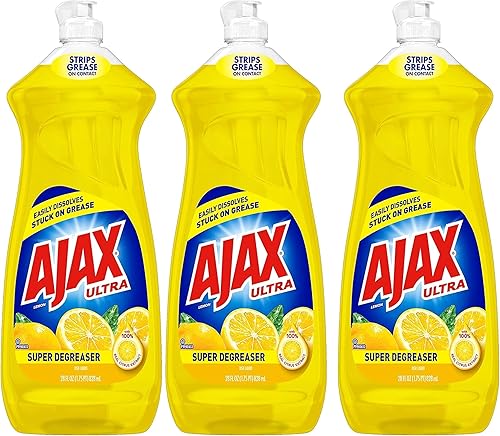 Ajax - Superdesengrasante líquido para lavavajillas paquete de 3 jabones de aroma a limón súper desengrasantes y limpiadores limpiador multiusos 28