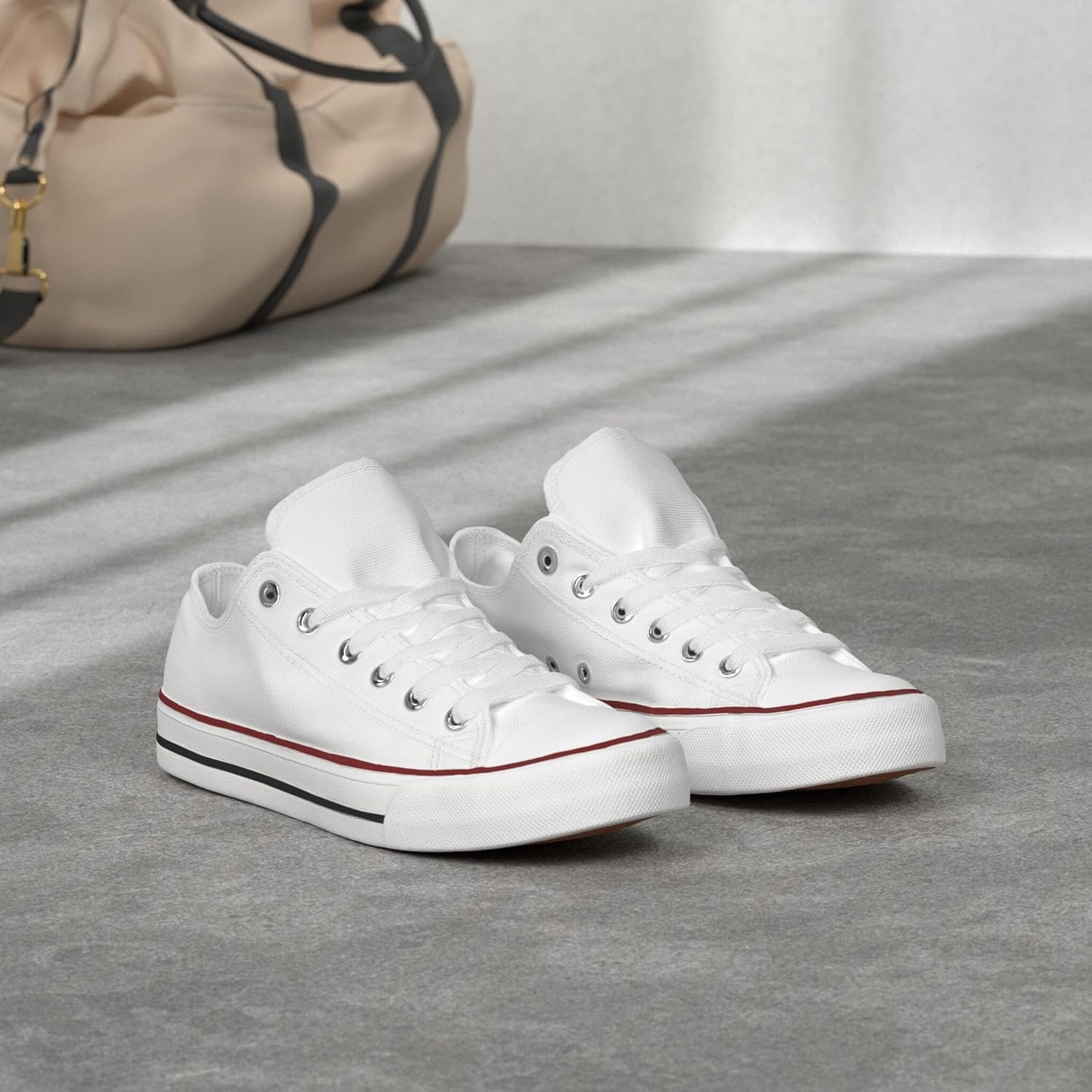 ZGR Women's Canvas Low Top Sneaker Lace-up Classic Casual Shoes for Women - Image 3