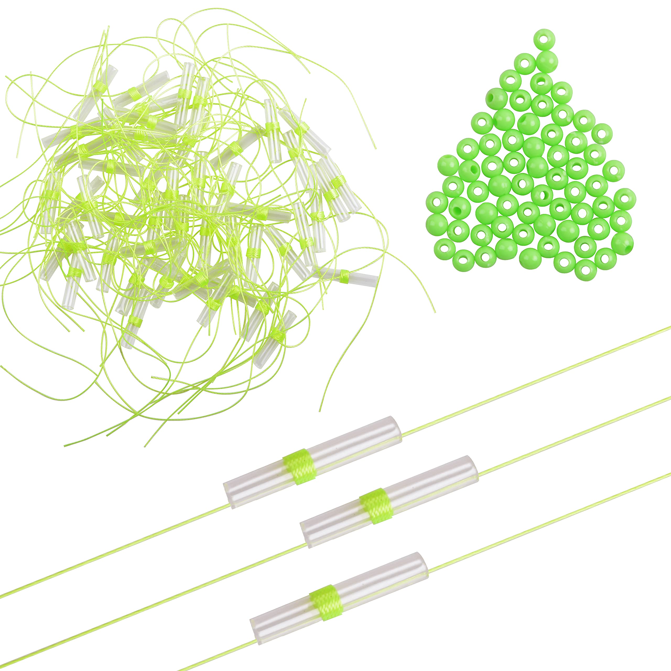 AGOOL150 Pieces Fishing Bobbers Stops, Slip Bobber Stops Knots with Glow Fishing Beads for Fishing Line, Fishing Floats Freshwater Fishing Gear