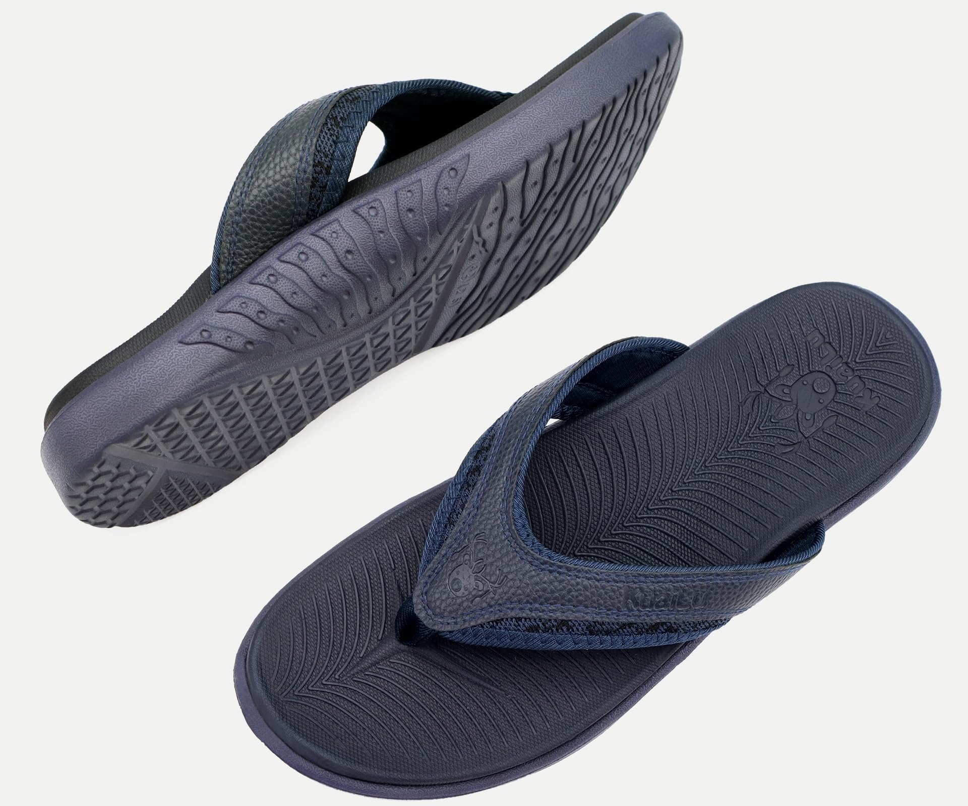 KuaiLu Infradito Uomo con Comode Ortopedichehe Arch Support Spiaggia Piscina Estive Sportivi Sandali Ciabatte Leggere Antiscivolo Gomma Suole 40-49