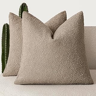 Foindtower Pack of 2 Textured Boucle Throw Pillow Covers Neutral Accent ...