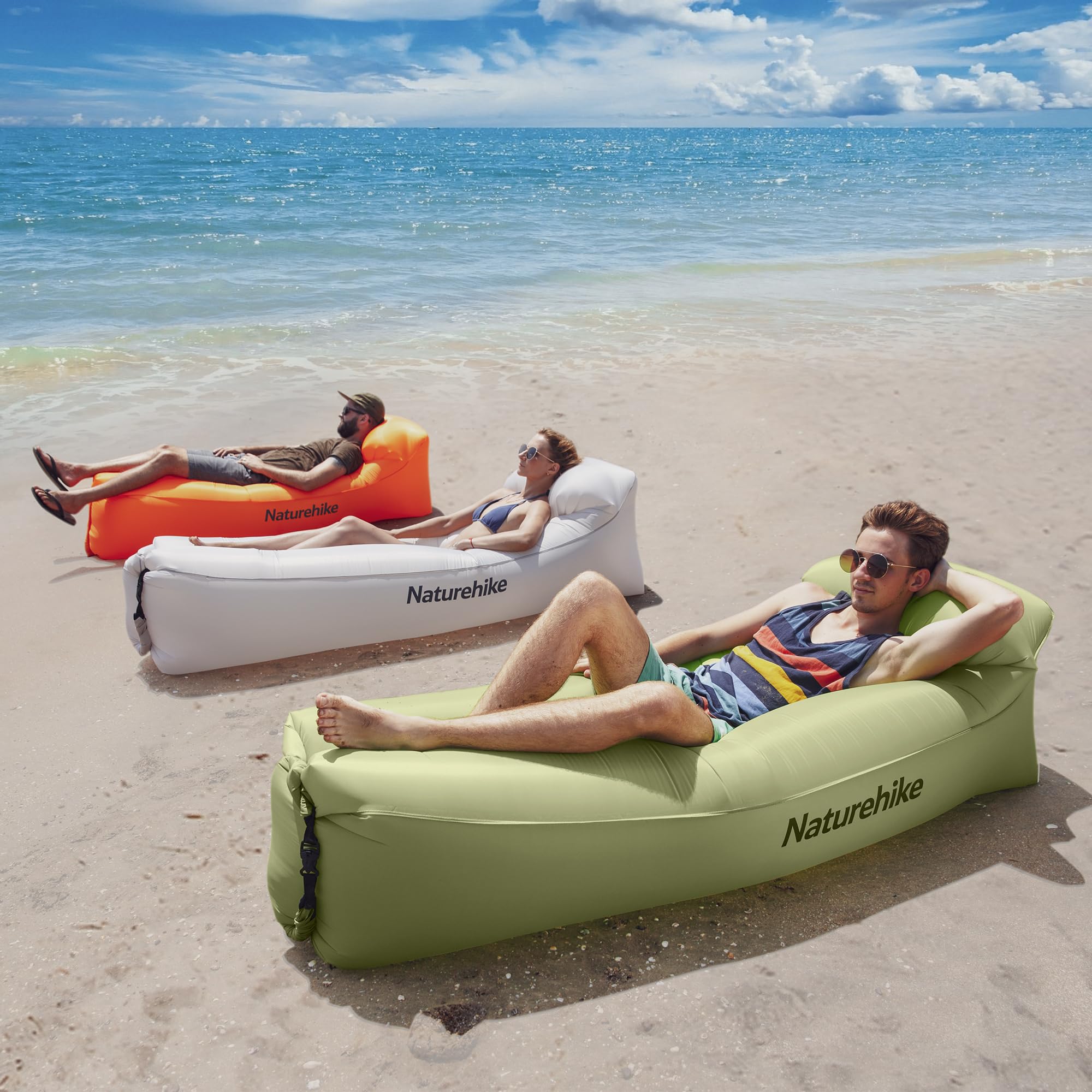 Naturehike Air Lounger Canapé Air étanche avec Paquet Portable, canapé Gonflable pour Voyage, Camping, Piscine et fête de Plage (Vert Avocat)