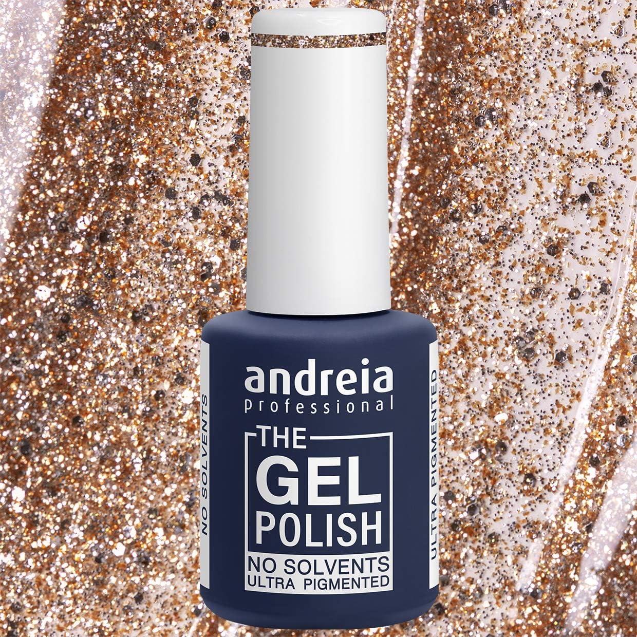 Andreia Professional - The Gel Polish TPO and Solvent Free Gel - Colour G37 Gold Glitter - Shades of Pink 10.5 ml - Image 3