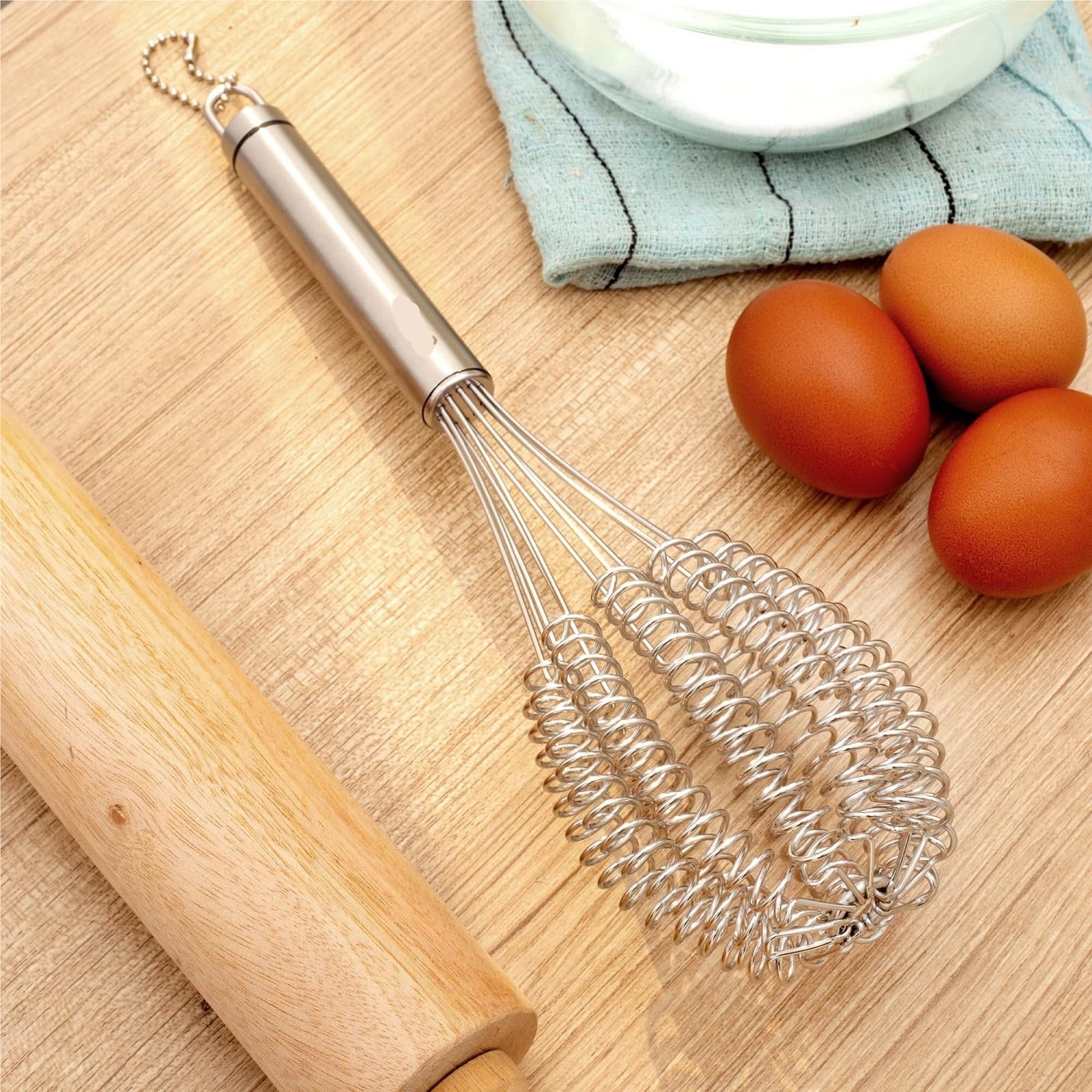 Schneebesen Rührbesen Manueller Schneebesen Aus Edelstahl, for Backen Von Spezialcreme, for Schlagen Mehl Und for Mischen Handschneebesen(25x6.5cm)