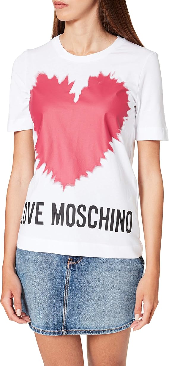 White Pink Heart Short Sleeve T-Shirt 