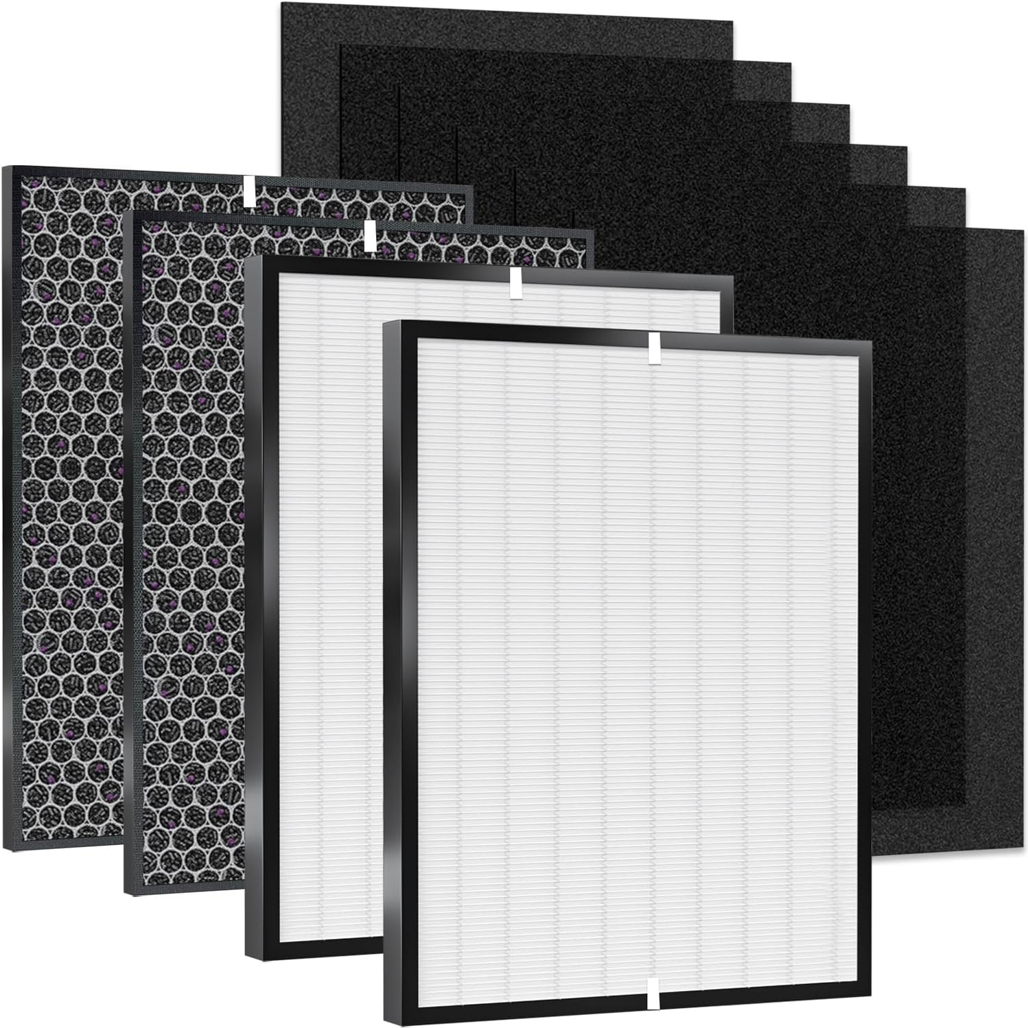 10-Pack 3000 Replacement Filters Compatible AD3000 Air Purifi-er, 3000,3000M, 3000Pro Air Purifi-er,2 air filter, 2 Activated Carbn and 6 Extra Carbn Pre-Filters