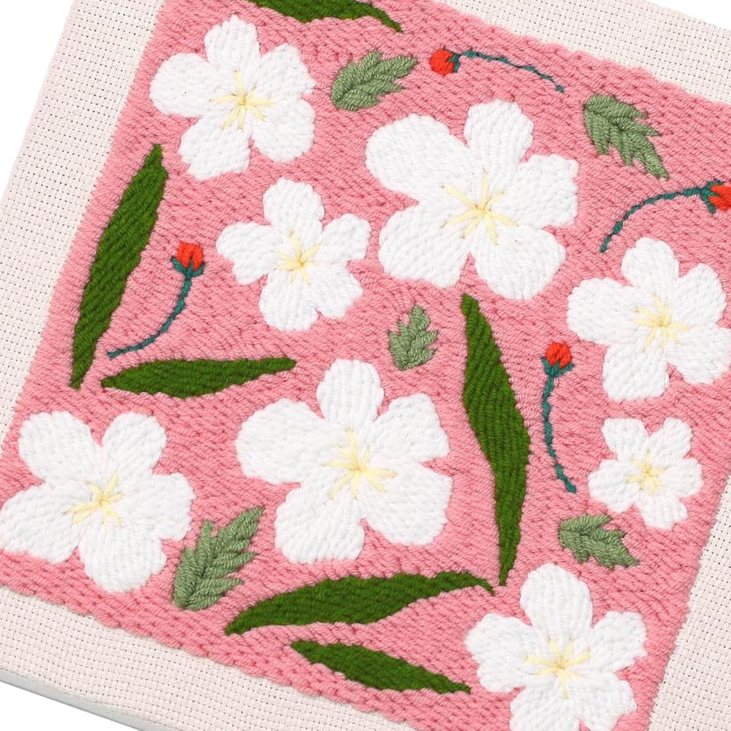 Embroidery Punch Needle kit Frame, Embroidery Starter Kits for Beginner Kids,Punch Needle Fabric with Pattern,Threader, Yarns,Pinch Needle, Embroidery Hoops & Rug Punch(Green) (Pink)