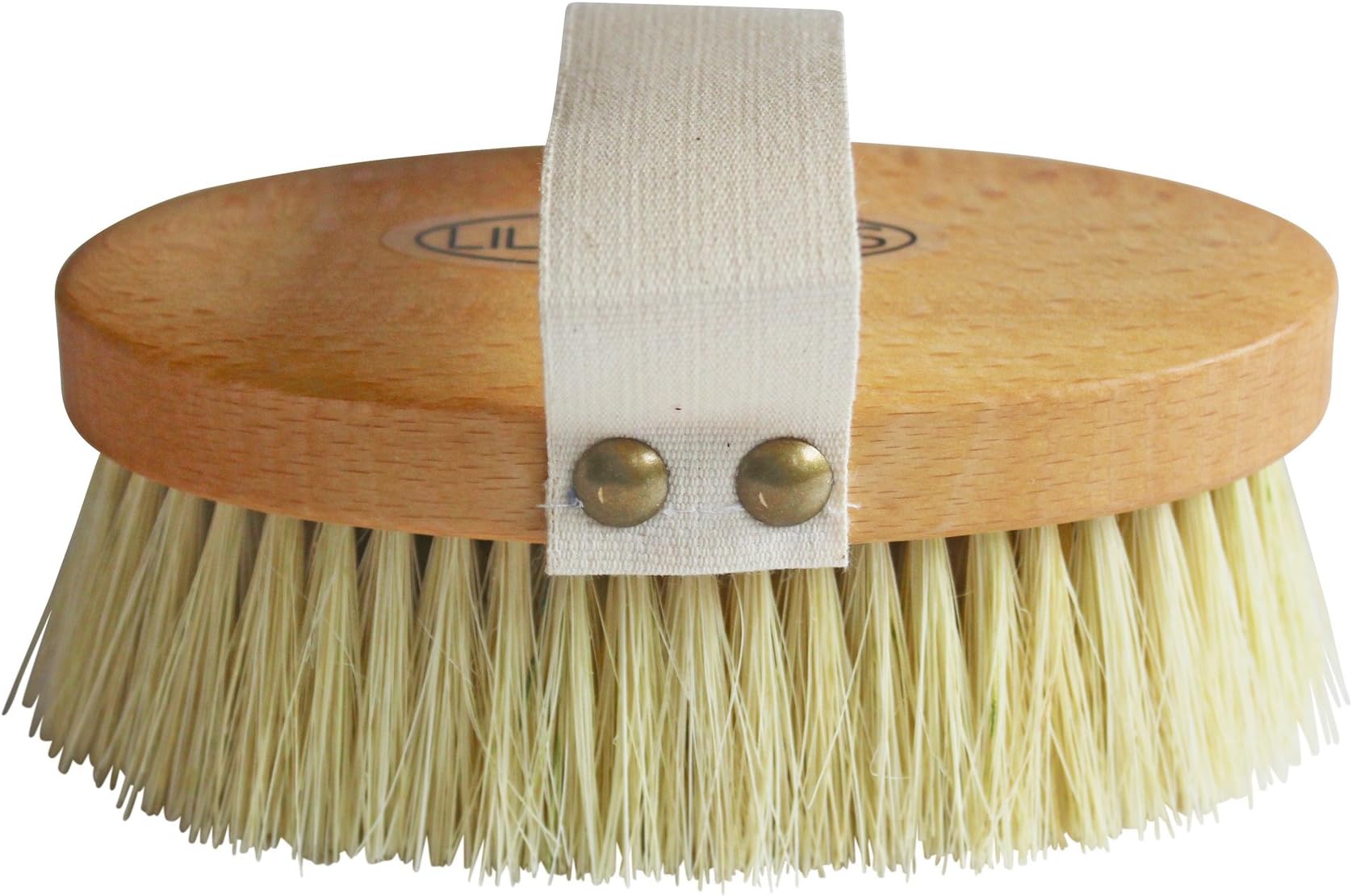 Lilywoods Professional Body Bath Brush with Extra Firm Cactus Bristles and Hand Strap