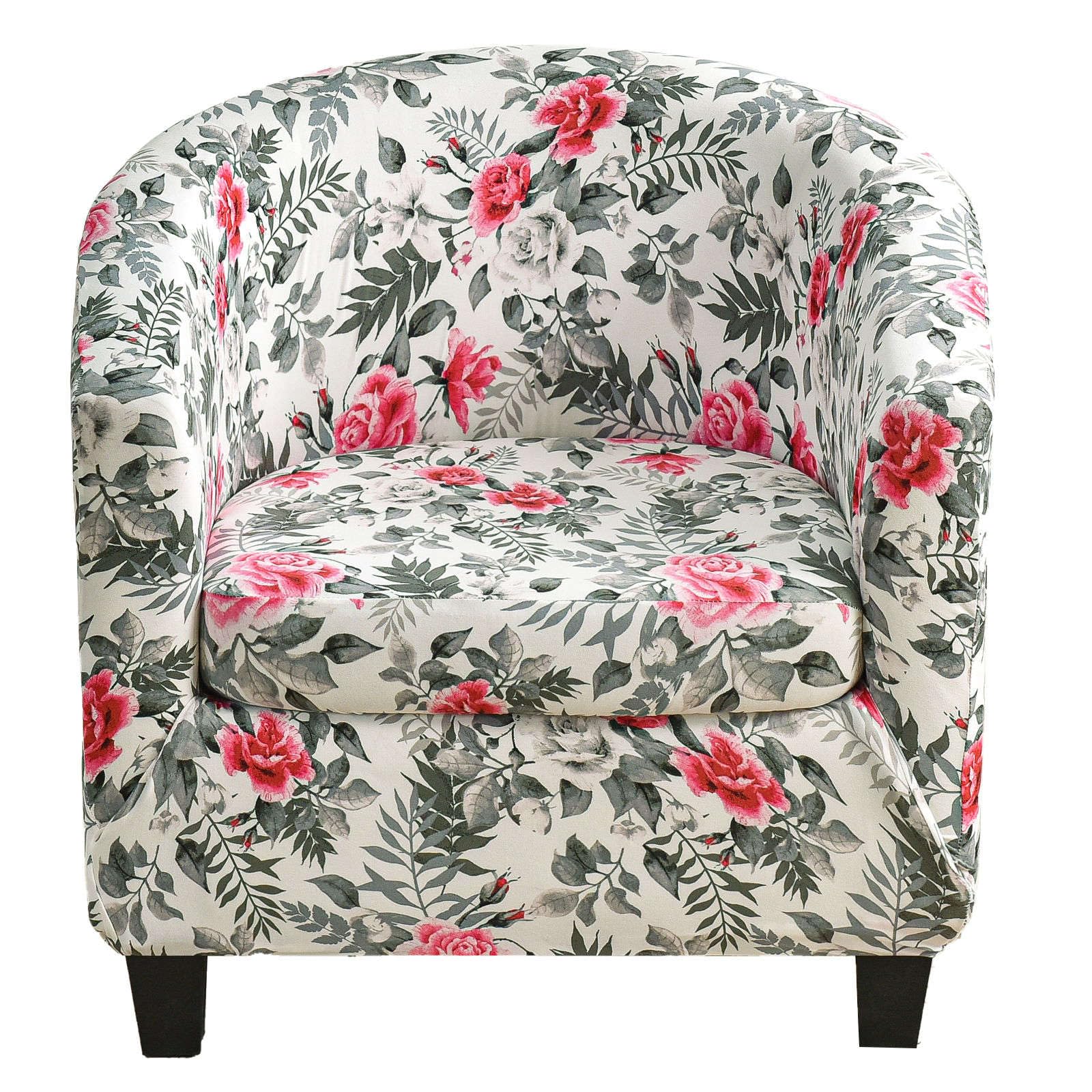 Zrcyxdw K 2 Pieces Club Chair Slipcover Stretch, Printed Tub Chair Slipcover With Elastic Bottom Soft Nonslip Tub Chair Cover Washable For Living Room-2 Pieces