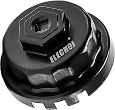 64mm 14 Flutes/4 Slots Oil Filter Cap Wrench Removal Tool Socket Compatible with Toyota, Lexus, and Scion Vehicles Equipped with 2.5L to 5.7L engines, Black Heavy-Duty Aluminum