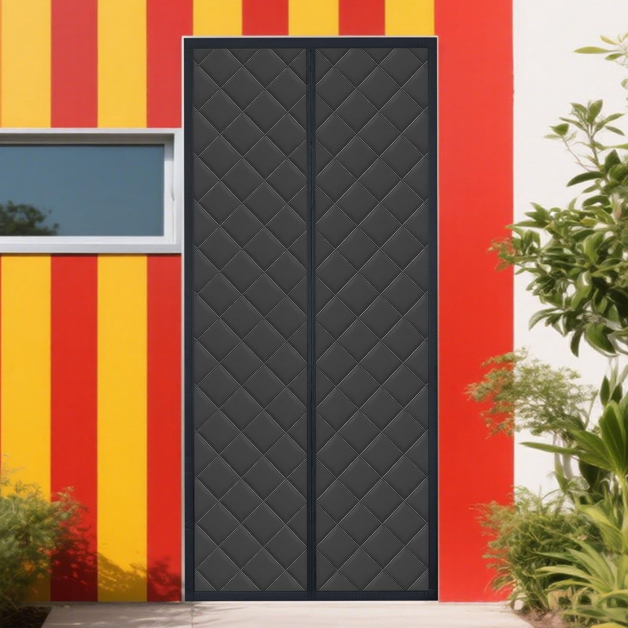 Rideaux thermiques porte étanche humidité isolation froid extérieur noir 115 x 273 cm