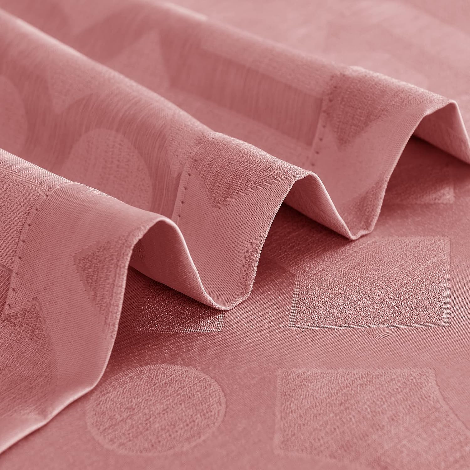 Privacy Light Filtering Curtains for Bedroom 63 inch Length Modern Geometric Trellis Pattern Jacquard Opaque Window Panels for Living Room Grommet Top Red 1 Pair