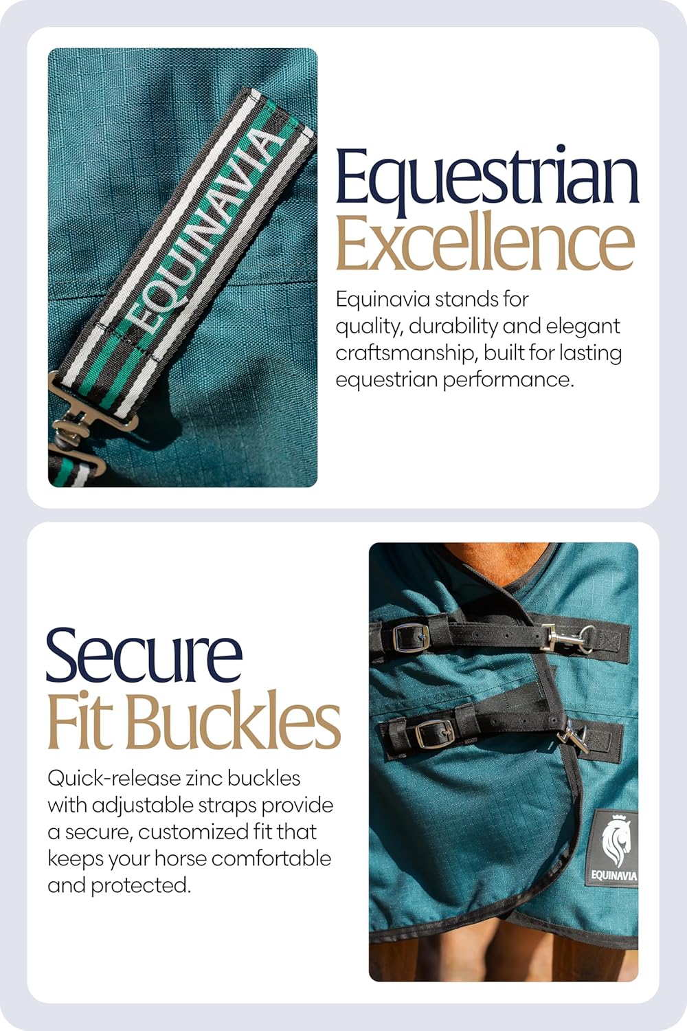 Equinavia Arktis Extended Neck Mid Weight Turnout Blanket 200g - Deep Green - 81 in