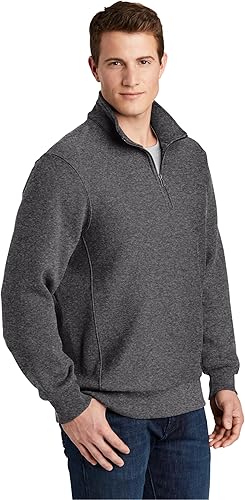 Miniatura 4 de SPORT-TEK Jersey súper pesado con cremallera de 14 para hombre