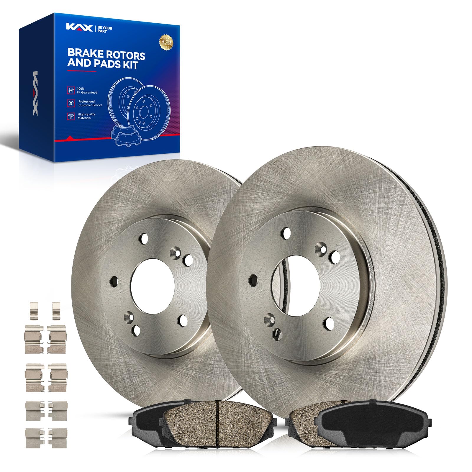 KAX Front Brake Kit, OE Brake Rotors and Ceramic Brake Pads | Fits Honda Odyssey 1999-2004, Acura MDX 2001-2002, Automotive Replacement Brake Kit