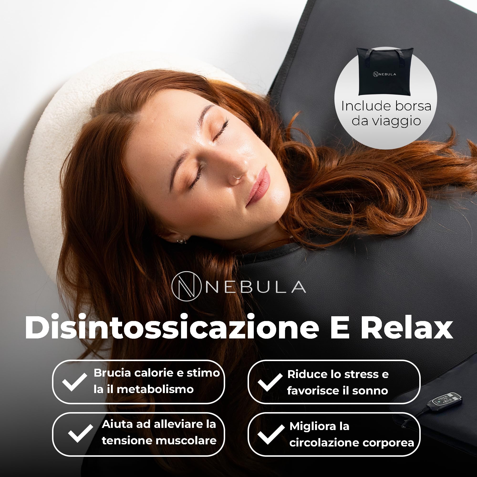 Nebula Coperta Sauna Infrarossi 500W Spa Portatile Impermeabile con Telecomando e Borsa