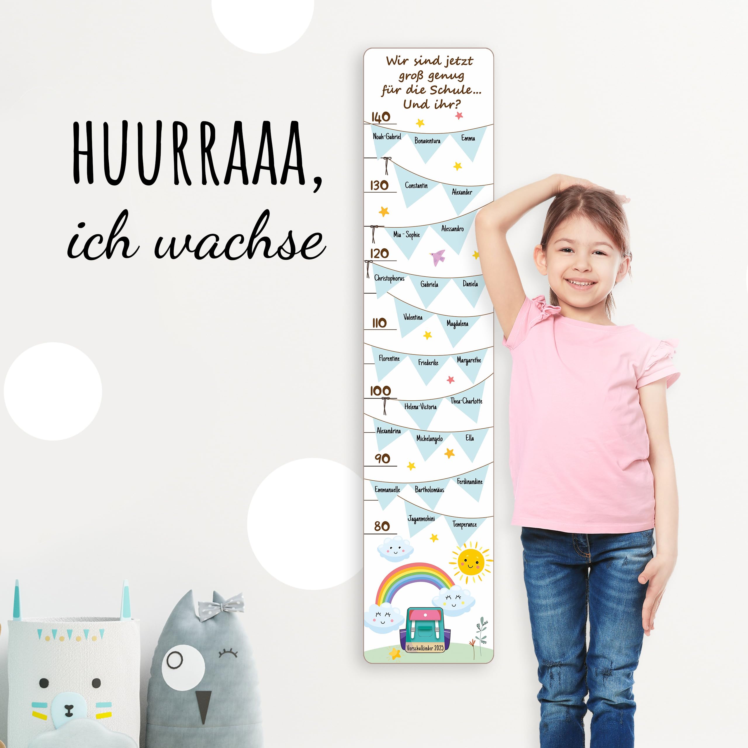 Holzura Erzieherin Geschenk Holz Messlatte - Personalisiert Mit Namen Der Kinder - Abschiedsgeschenk Erzieherin, Danke Geschenk