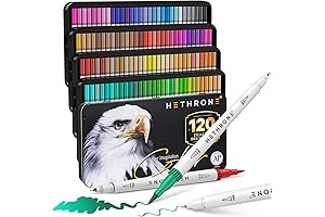 Hethrone 120 Colors Dual Tip Brush Pens, for Adult Coloring, Drawing, Lettering, Calligraphy
