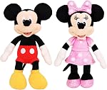 Disney Junior Mickey Mouse and Minnie Mouse Beanbag Plush 2-Pack Stuffed Animals, Officially Licensed Kids Toys for Ages 2 Up, Gifts and Presents