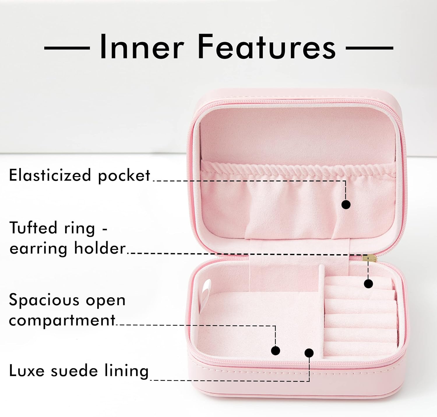 Disney Princess Pink Travel Jewelry Box, "Follow Your Heart" Zippered Jewelry Organizer : Clothing, Shoes & Jewelry