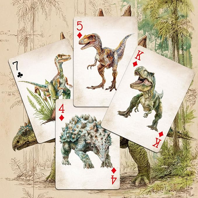 Naipes de Póker Tema Dinosaurios Jurassic, 54 piezas miniatura 8