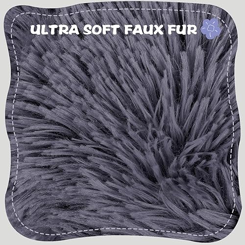 Miniatura 3 de Cama para gatos, cama lavable de 19.7 pulgadas con forma de dona gris para gatos de interior y perros pequeños, cama redonda suave y bonita con