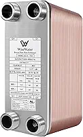 AB Trocador de calor de placas, 10 x 30 cm, 70 placas, trocador de calor de água para água, cobre/SS316L de aço inoxidável para aquecimento de piso, aquecimento de água, derretimento de neve