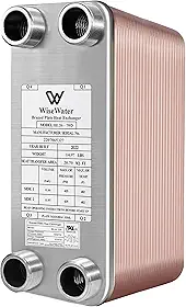 AB Trocador de calor de placas, 10 x 30 cm, 70 placas, trocador de calor de água para água, cobre/SS316L de aço inoxidável para aquecimento de piso, aquecimento de água, derretimento de neve