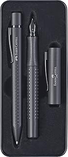 FABER-CASTELL 201626 - Conjunto de presente Grip Edition, All Black, com caneta-tinteiro M e caneta XB em estojo metálic...
