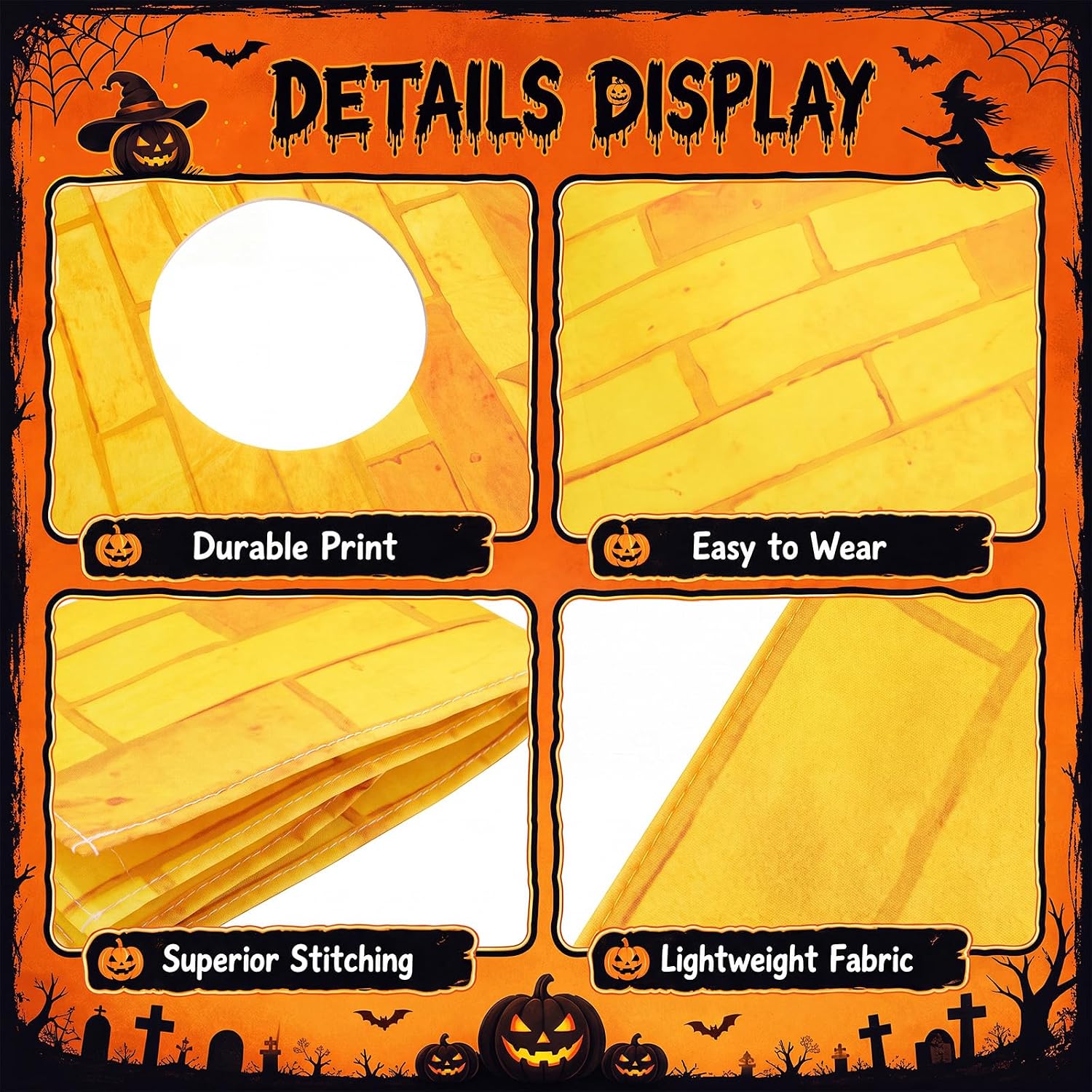 Haysandy Yellow Brick Costume Adults Felt Jumpsuit Halloween Cosplay image 4