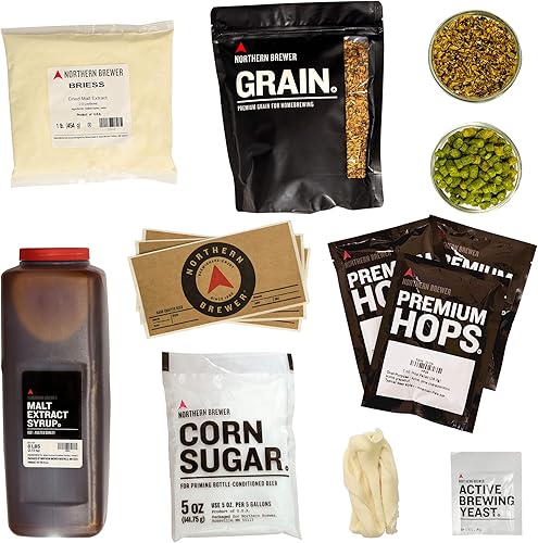 Miniatura 5 de Northern Brewer - Brew Share Disfrutar Juego de iniciación de HomeBrewing equipo y receta para lotes de 5 galones Chinook IPA con equipo de prueba