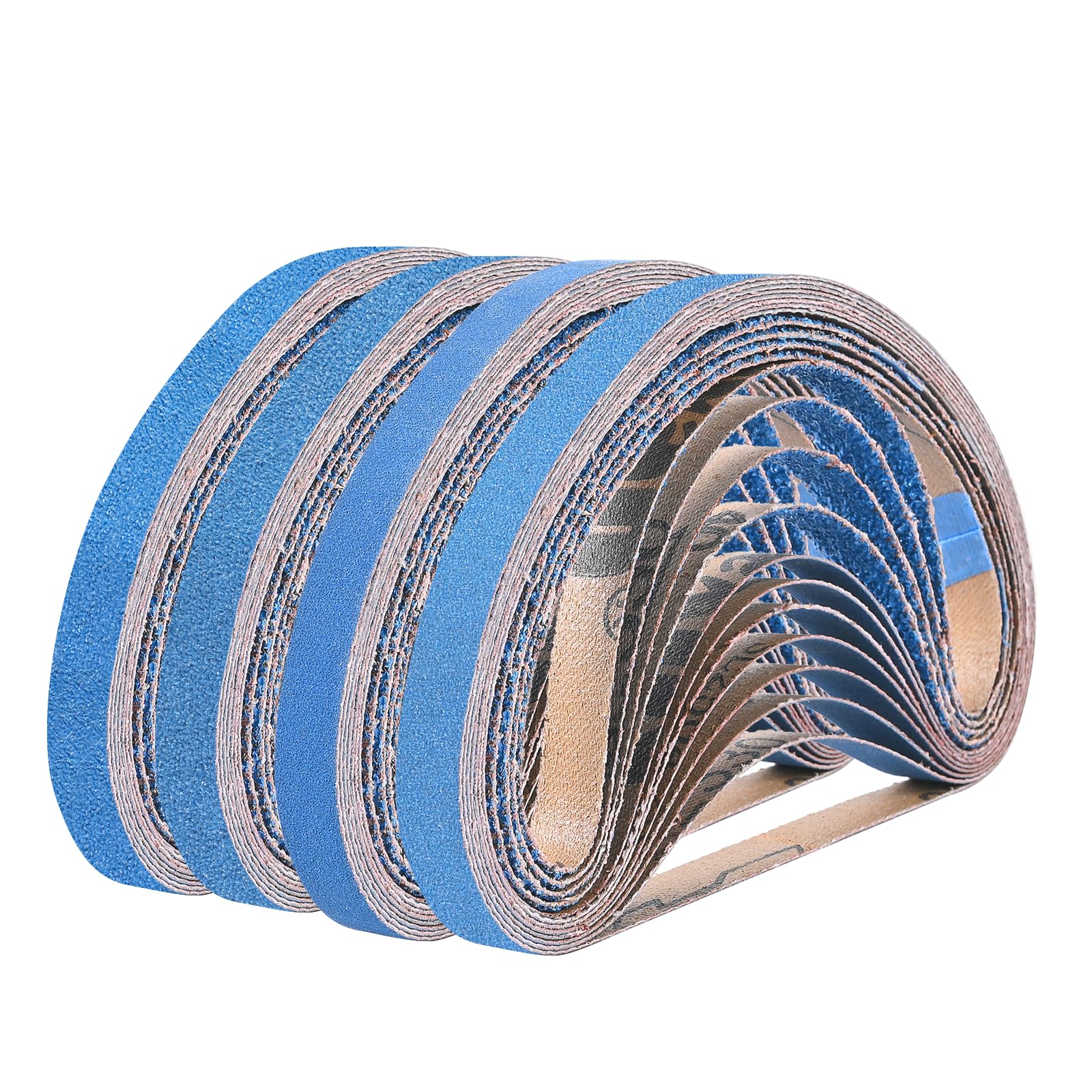 UMXIUO 32 Pack Sanding Belts 13 x 457mm, Grits 40/60/80/120 Zirconium Corundum Sander Belt for Sander