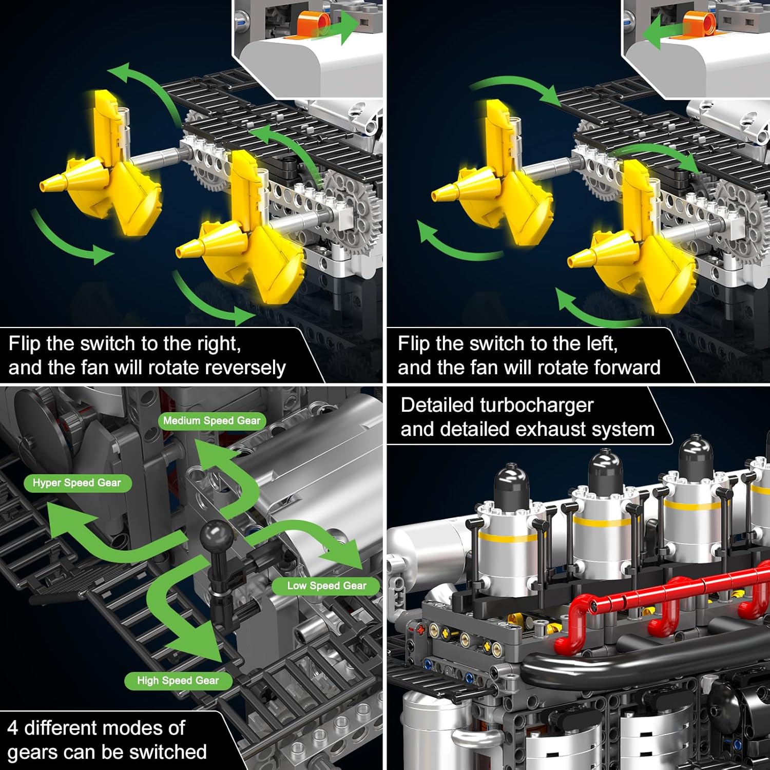 Mould King 10209 Aircraft Carrier Engine Building Sets, Intelligent Chip Drive Engine Model Kit That Runs, Build Your Own STEM Model Engine, Gift for Age 14+/Adult Collections Enthusiasts (3222+ PCS)