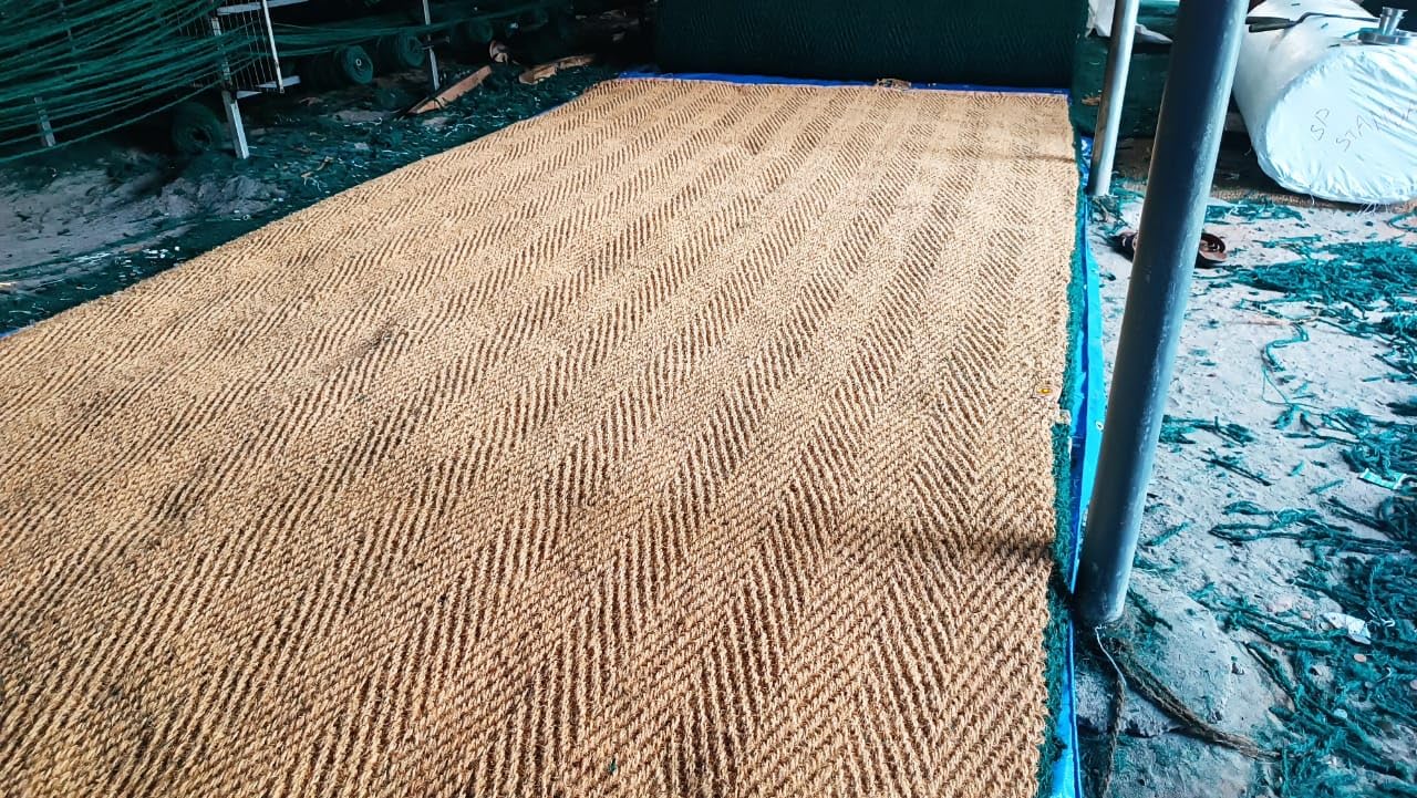 Outdoor Cricket Pitch Coir Mat - Brown Beige