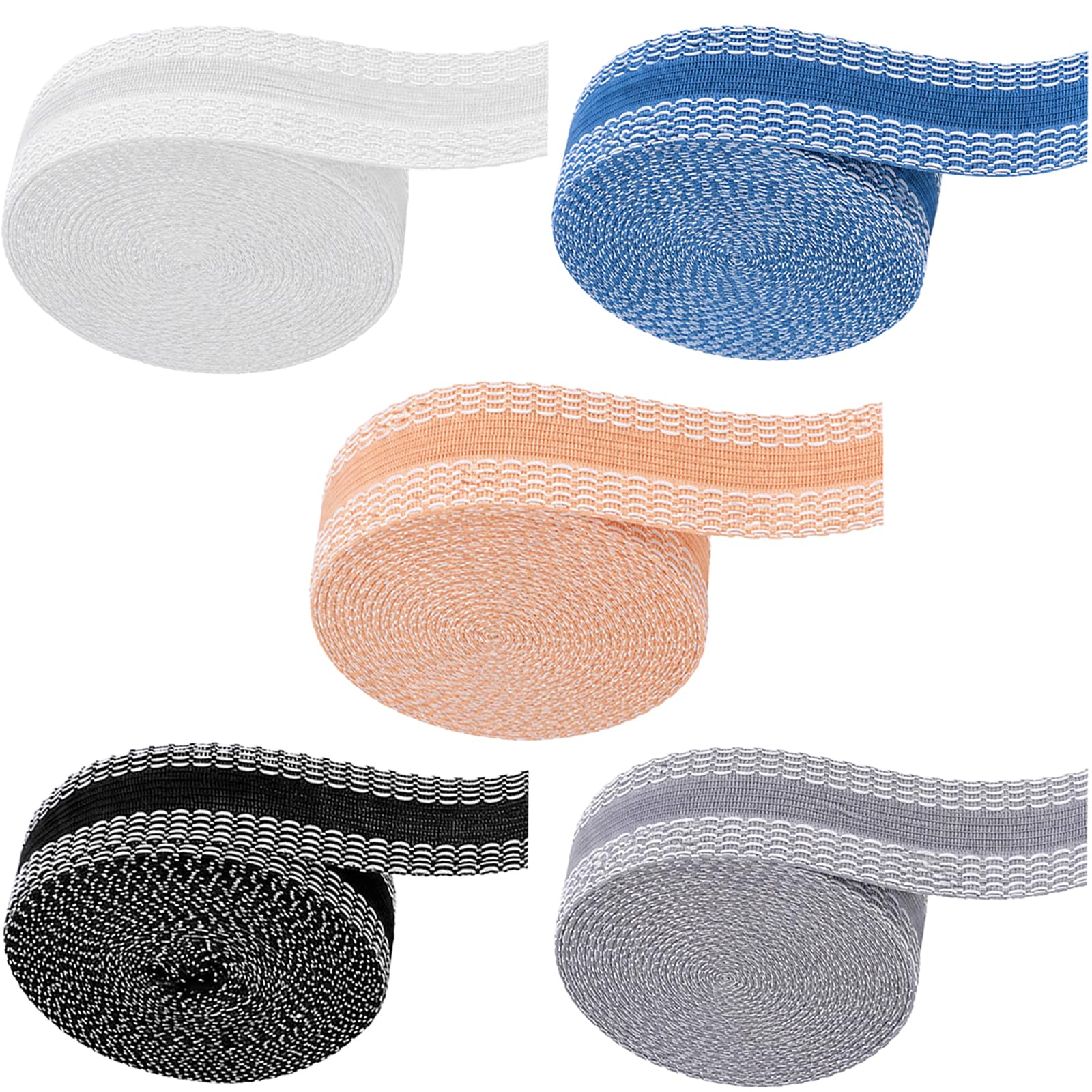 Akamino 5 Pcs Wonder Web Hemming Tape for Trousers 10M * 2.5CM Wide No Sew Iron on Extra Strong Invisible Adhesive Hemming Web, Washable Pants Hemming Tapes for Clothes, Curtains, Jeans & Skirts