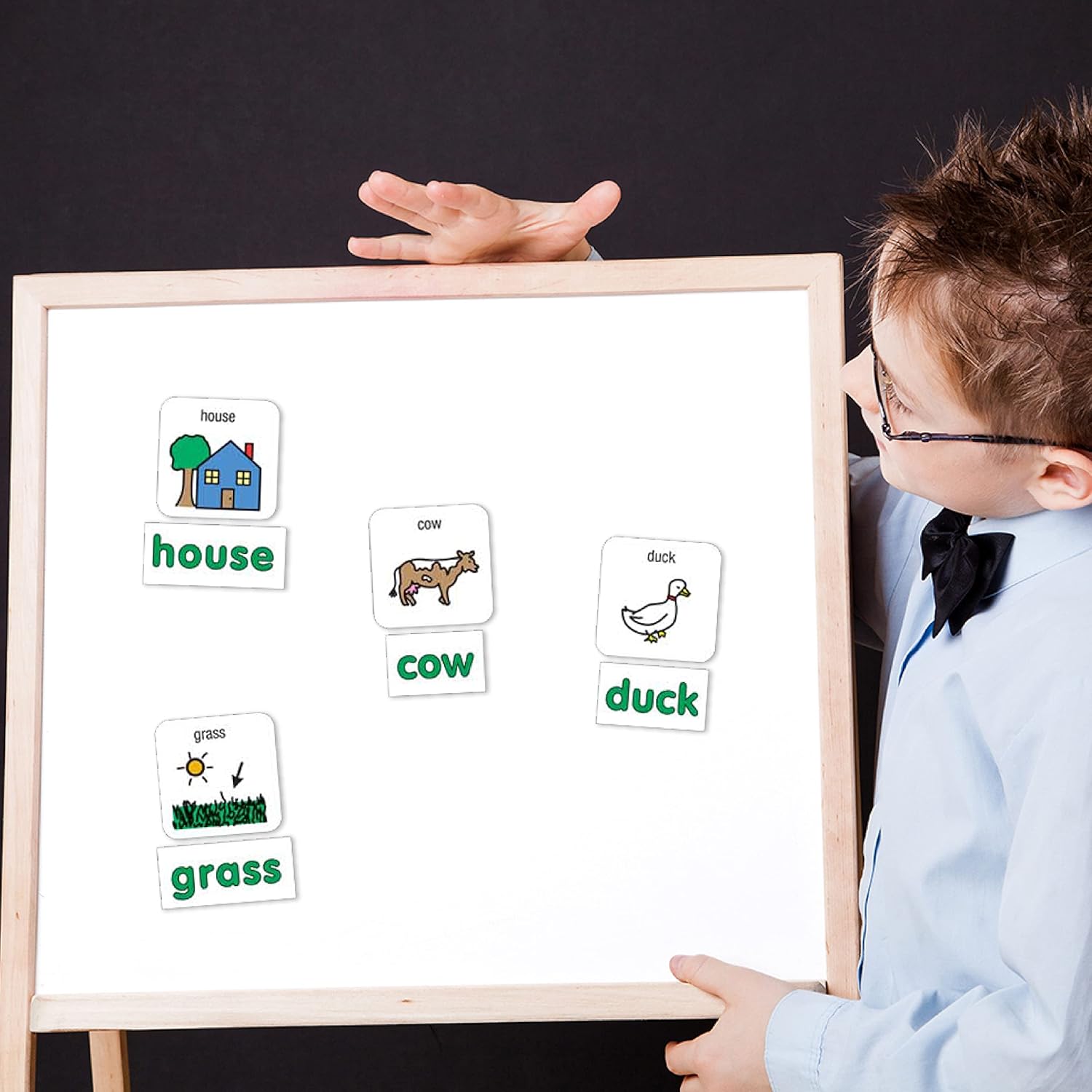 Barker Creek Learning Magnets, for Children, Picture Communication Symbol Magnets of High-Frequency Nouns & Companion Words (3005)