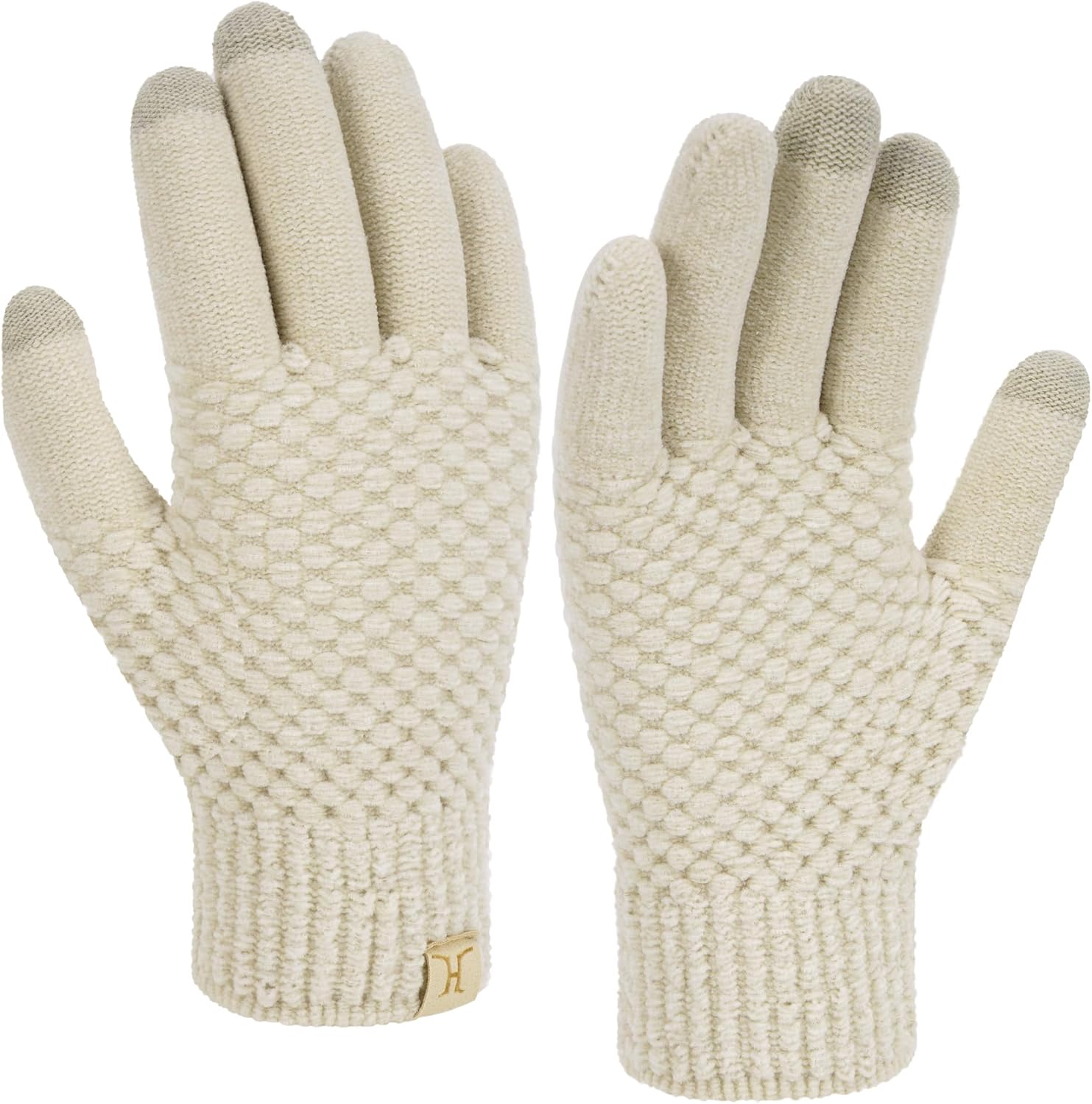 FZ FANTASTIC ZONE Womens Winter Gloves with Touchscreen Warm Chenille Knit Thermal Gloves for Women Cold Weather Gifts