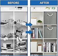 Vista 5 de Cesta de almacenamiento para organizar, contenedores organizadores plegables de tela grande con asa para estantes, juguetes, armario, ropa