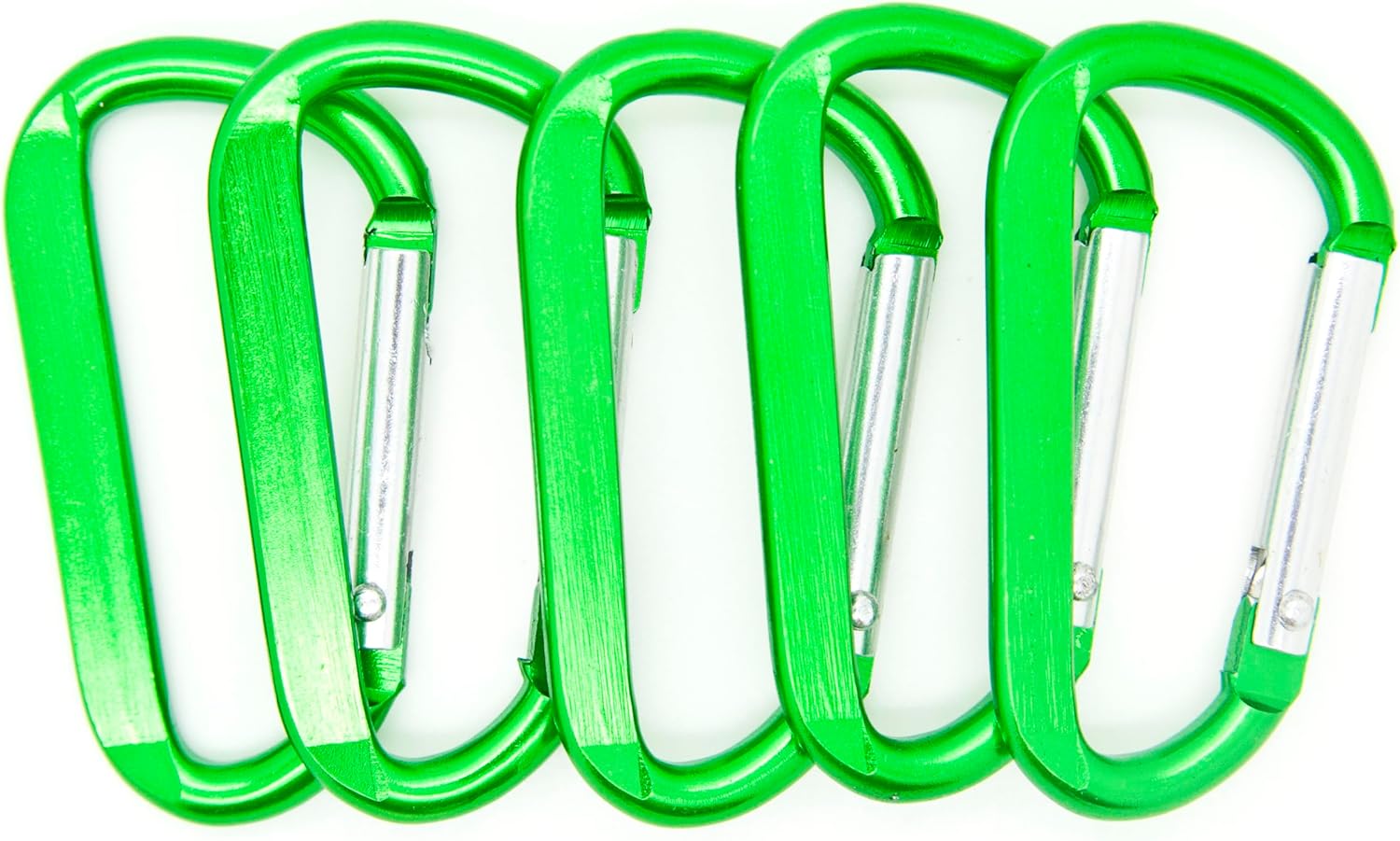 100 Pack 2.25 Inch D Shape Carabiner Clips – Assorted Colors, Aluminum Spring-Loaded Belt Clip Keychains for Camping, Outdoor, Key Rings & Gear, Backpack