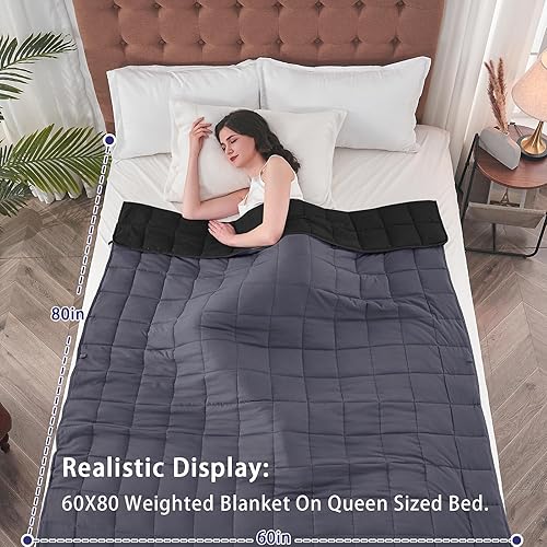 Vista 445 de yescool - Manta con peso, 10 libras, fresca, transpirable, con cuentas de cristal prémium, lavable a máquina, para dormir, 90-110 libras, 41 x 60