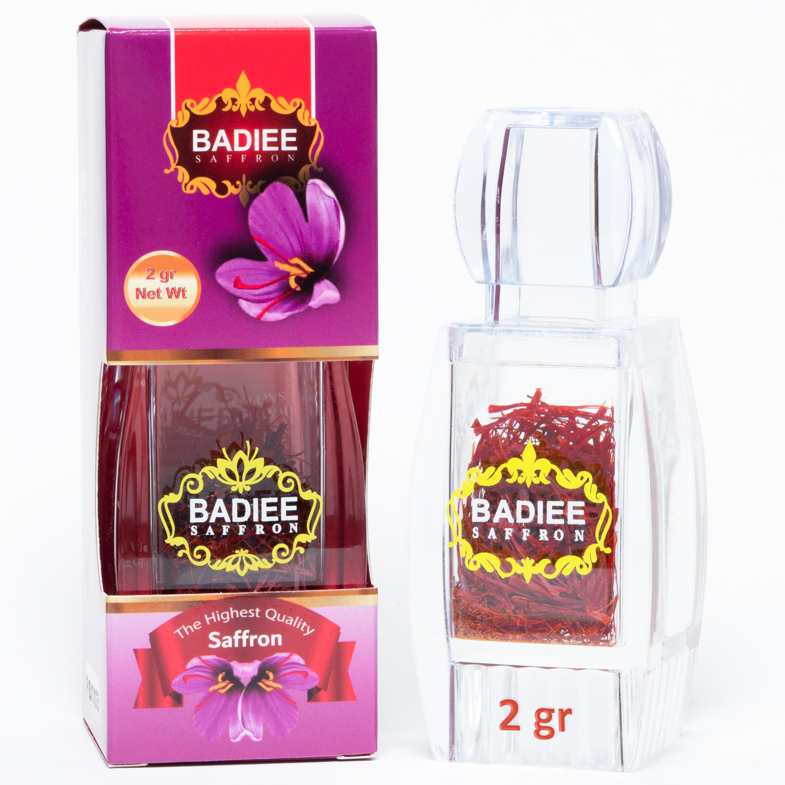 Badiee Super Negin Saffron 2 Grams - Premium Quality Saffron Threads for Cooking, Tea & Desserts (Kesar, Azafran, Zafaran, Safron)