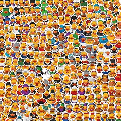 10. 200-Pack Rubber Duck Stickers