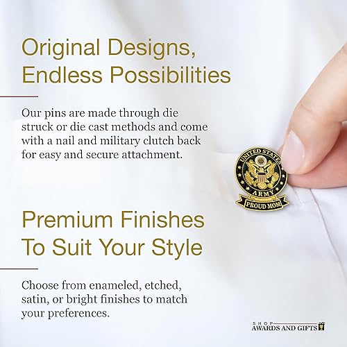 Miniatura 4 de Pin de solapa con cinta militar de los Estados Unidos para padres orgullosos, múltiples ramas, estilos para mamá y papá, en caja de regalo