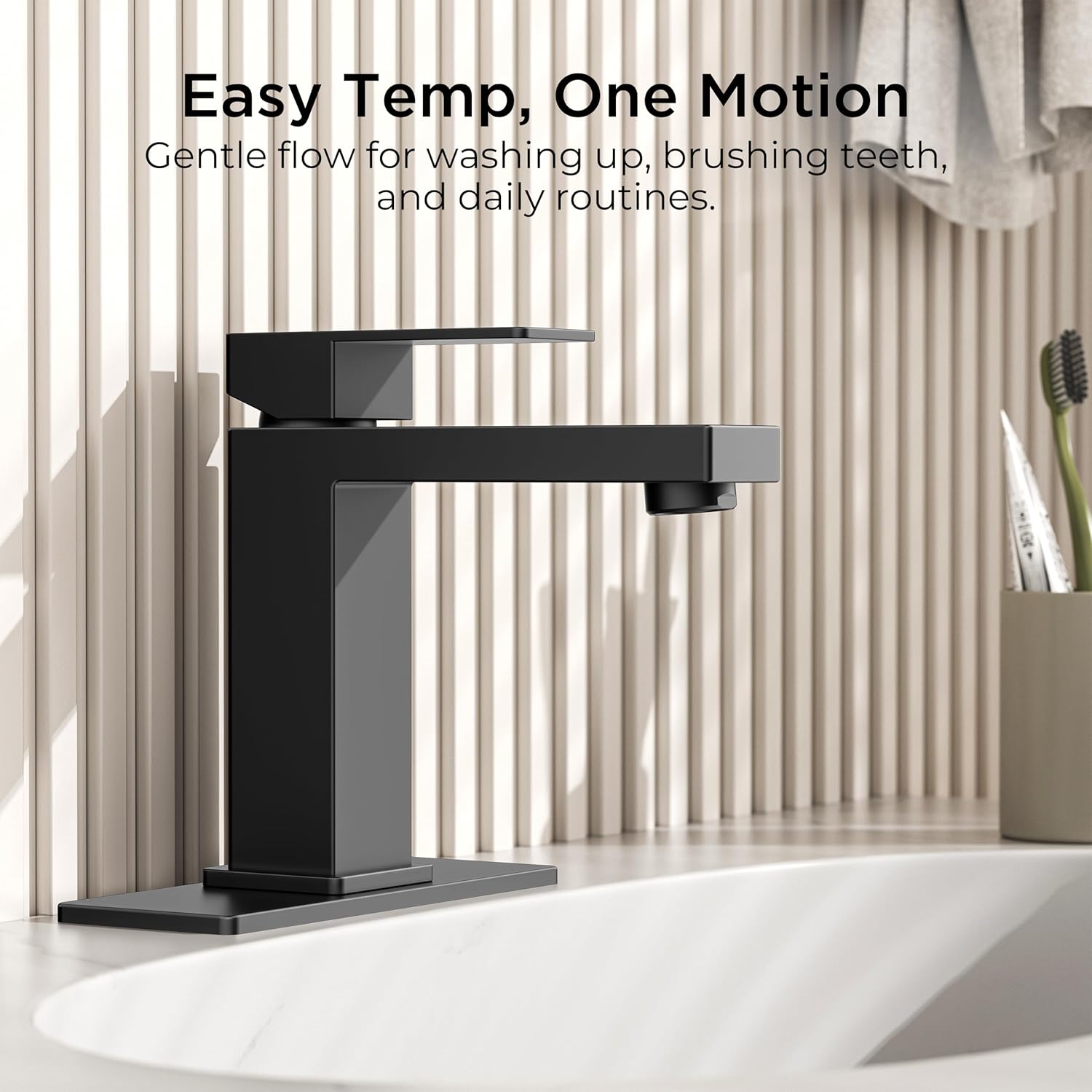 FORIOUS Bathroom Faucets, Single Hole Black Bathroom Faucet with Pop-up Drain, Lead-Free, Single Handle Faucet for Sink, Vanity, RV, Lavatory, Suitable for 1 or 3 Holes - Image 5